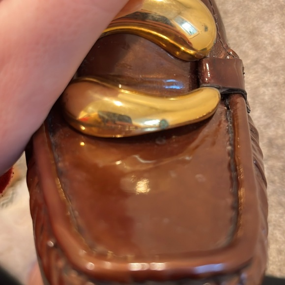 Stuart Weitzman Brown Loafers with Golden Buckles Size 6.5 - Picture 6 of 6
